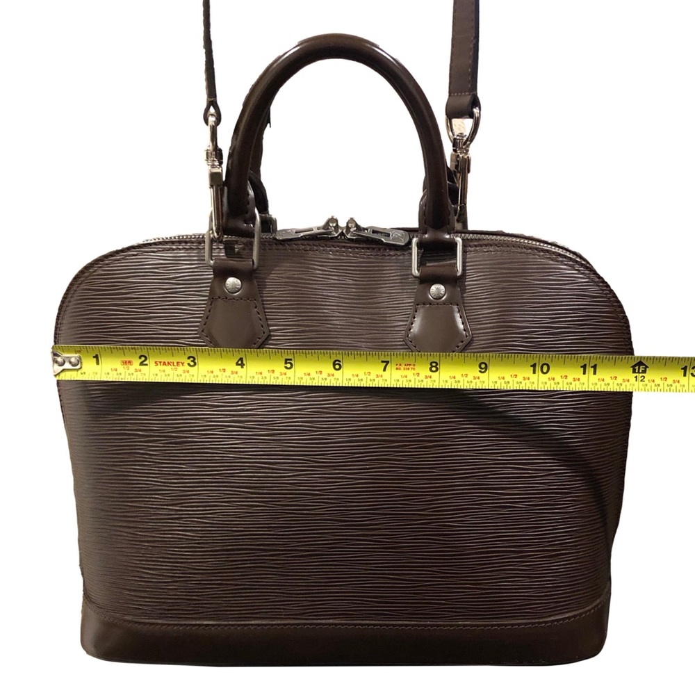 LOUIS VUITTON Mocha Dark Brown Epi Alma with Shoulder Strap Palladium Hardware - Picture 8 of 17